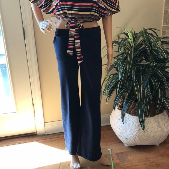 EUC GAP Navy Knit Pants Sz 2 - Picture 1 of 6